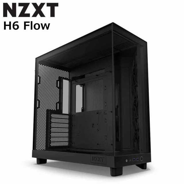 NZXT CC-H61FB-01 NZXT ミドルタワーPCケース H6 FLOW（ブラック）[CCH61FB01] 返品種別B