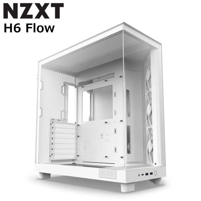 NZXT CC-H61FW-01 NZXT ミドルタワーPCケース H6 FLOW（ホワイト）[CCH61FW01] 返品種別Bの通販は 15,331円