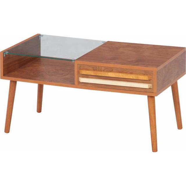 不二貿易 10034 リビングテーブル オスロ(ブラウン)HH-8040PG ローテーブル ディスプレイテーブル[10034フジボウエキ] 返品種別Aの通販は 7,832円