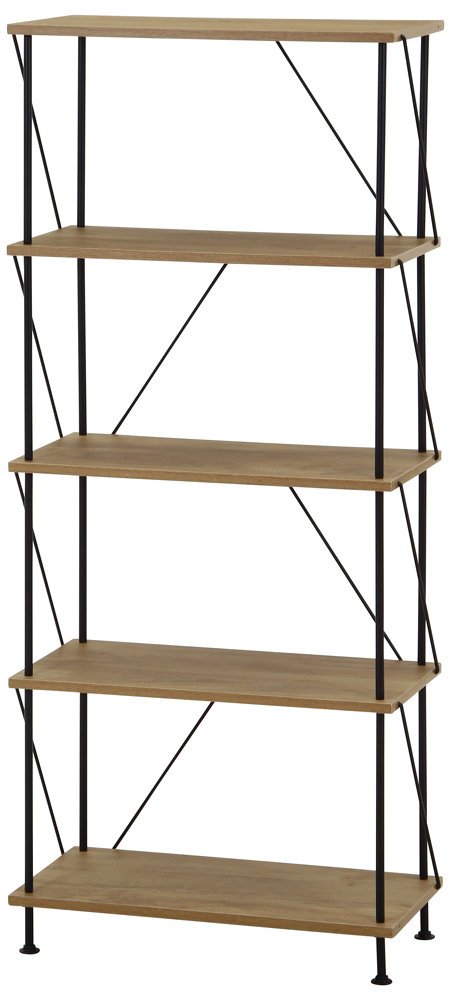 不二貿易 71891 EZBOツイストロック オープンラック5段（オークナチュラル）[71891フジボウエキ] 返品種別Aの通販は 5,695円