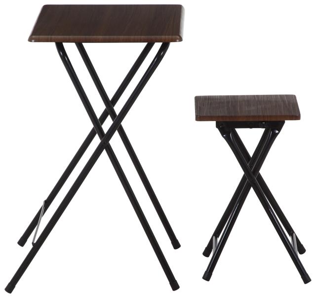 不二貿易 85409 コンパクトテーブルチェアーセット ルーキー（ブラウン）[85409フジボウエキ] 返品種別Aの通販は