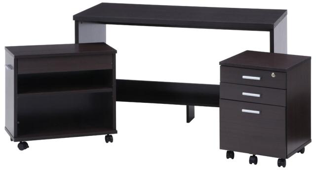 不二貿易 99257 デスク3点セット(ブラウン)[99257フジボウエキ] 返品種別Aの通販は