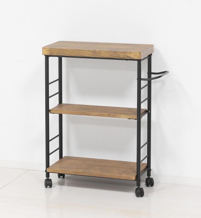 クロシオ 32674 アート3段ワゴン(ヴィンテージブラウン・幅50×奥行き25×高さ72cm)[32674クロシオ] 返品種別A 5,872円