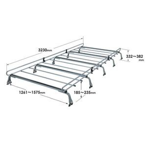 ロッキープラス ZM-528M ルーフキャリア 10本脚 雨ドイ挟込みタイプ 長さ323cm[ZM528M] 返品種別B