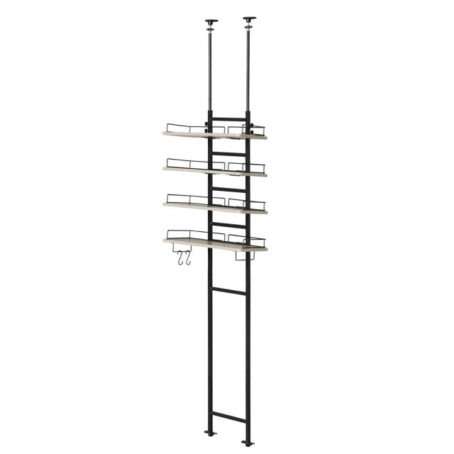 アイリスオーヤマ つっぱりランドリーラック（ブラック/アッシュグレー） TLR-4ブラツク/アツシユグレ-返品種別Aの通販は