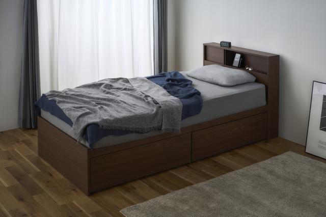 アイリスオーヤマ SDB-Sウオ-ルナツトブラツク スライド扉収納ベッド S(ウォールナットブラック)[SDBSウオルナツトブラツク] 返品種別Aの通販は