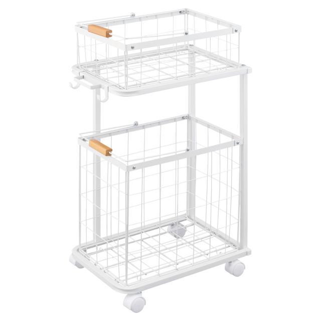 アイリスオーヤマ LBW-452ホワイト ランドリーバスケットワゴン 2段（ホワイト）[LBW452ホワイト] 返品種別Aの通販は 7,039円