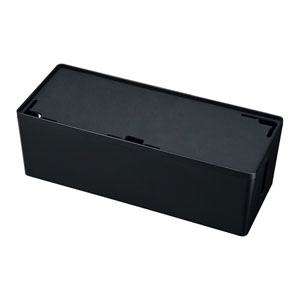 サンワサプライ CB-BOXP3BKN2 ケーブル＆タップ収納ボックス（Lサイズ・ブラック）[CBBOXP3BKN2] 返品種別A