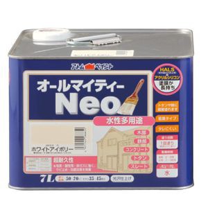 アトムハウスペイント AH-9050248 水性オールマイティーネオ 7L(ホワイトアイボリー)アトムペイント[AH9050248] 返品種別Bの通販は