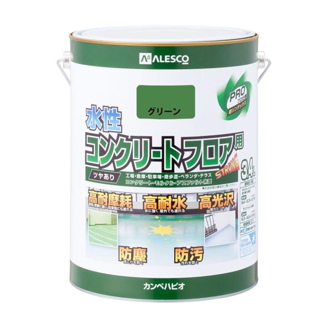 カンペハピオ 00467654111034 水性コンクリートフロア用 3.4L(グリーン)Kanpe Hapio[カンペ00467654111034] 返品種別Bの通販は