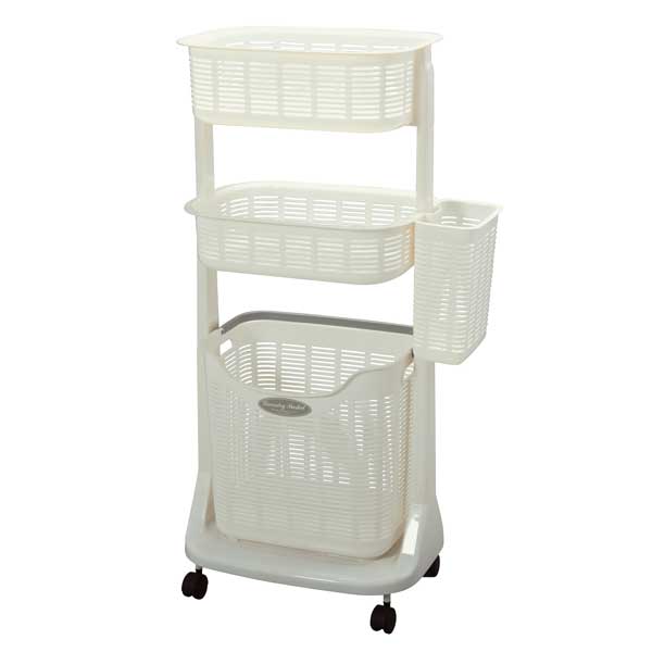 サンコープラスチック PH-401 ランドリーバスケット（3段 サイドポケット付き）[PH401サンコプラ] 返品種別Aの通販はau PAY ...