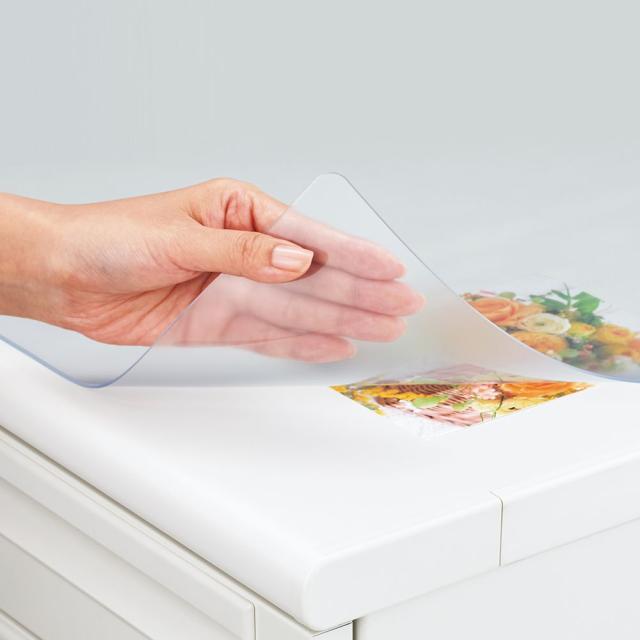 プラス DM-126MS(41343) 斜めカット デスクマット 透明 半光沢 マウス対応 軟質（126）[DM126MS41343] 返品種別Aの通販は