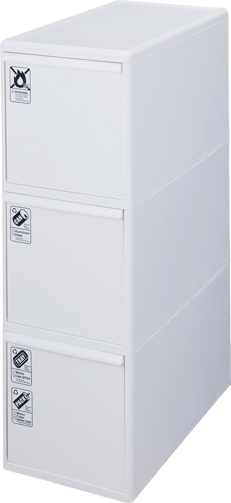 吉川国工業所 BW-3W 分別引き出しステーション ワイド3段 60L(ホワイト)フタつきゴミ箱 BW-3 1段当たり20L[BW3Wヨシカワクニ] 返品種別Aの通販は