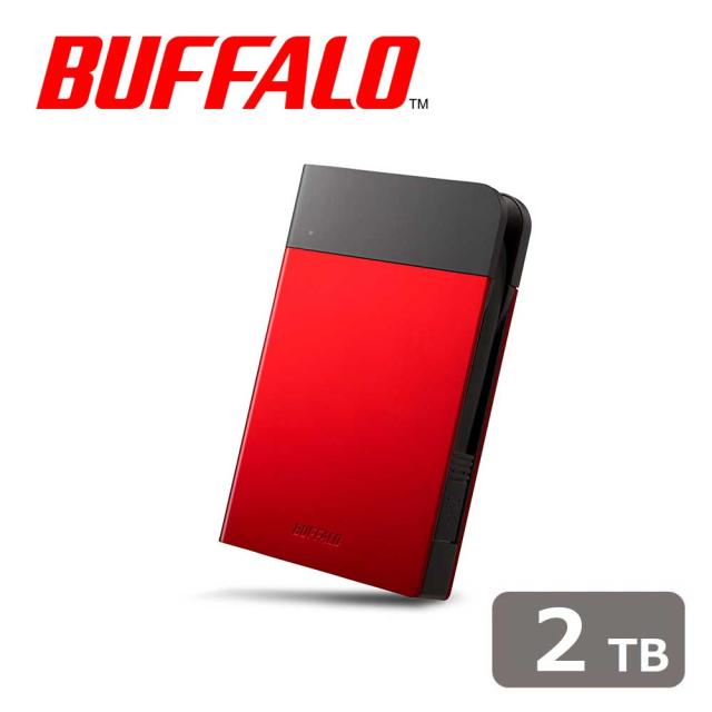 BUFFALO （バッファロー） HD-PZN2.0U3-R USB3.0対応 ポータブルハードディスク 2TB（レッド）（耐衝撃モデル）[HDPZN20U3R] 返品種別Bの通販は 26,380円