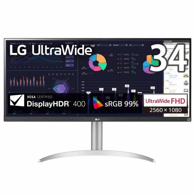 LG 34WQ650-W [34型(21:9)/IPS/2560×1080/ビジネス＆ゲーミング ウルトラワイドモニター/リフレッシュレート  100Hz/USB Type-C/FreeSync｜au PAY マーケット