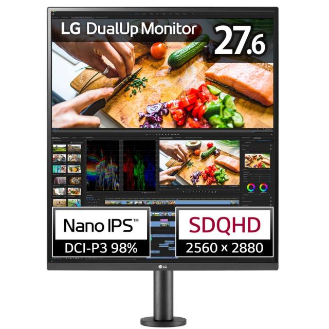 LG 28MQ780-B 液晶ディスプレイ(27.6型/IPS/SDQHD 2560×2880/60Hz/5ms/HDR10/HDMI2.0/DP1.4/USB Type-C/VESA/PBP対応/3年保証・無輝点保証)(チャコールグレー/ブラック)LG DualUp Monitor Ergo16:18[28MQ780B] 返品種別Bの通販は