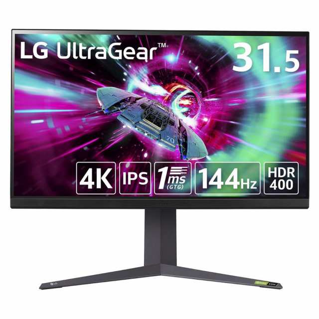 LG 32GR93U-B [31.5型 LG ゲーミングモニター UltraGear 4K(3840×2160)/144Hz/IPS 1ms（GTG）/FreeSync Premium/アンチグレア/HDR10/Dis