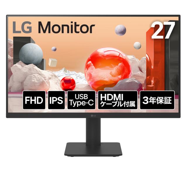 LG 27MS570B-B 液晶ディスプレイ(27型/IPS/FullHD 1920×1080/100Hz/5ms/HDMI1.4/USB Type-C/VESA/3年保証・無輝点保証)(ブラック)LG Monitor[27MS570BB] 返品種別Aの通販は