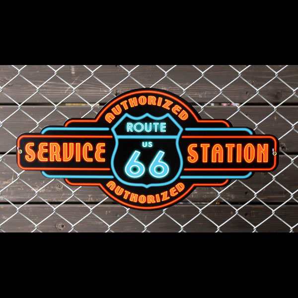 スティールサイン「Route 66 Service」 （ルート66サービス ） PS-034