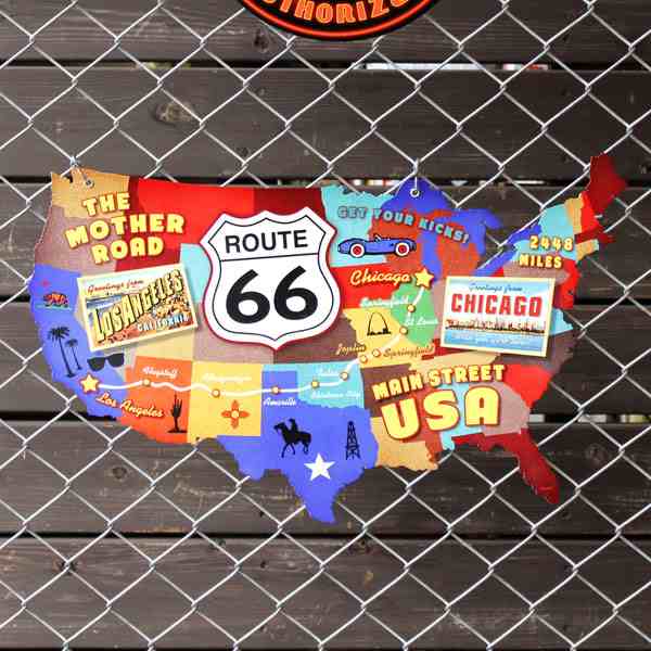 スティールサイン「Route 66 USA」 （ルート66ＵＳＡ ）PS-056 ルート