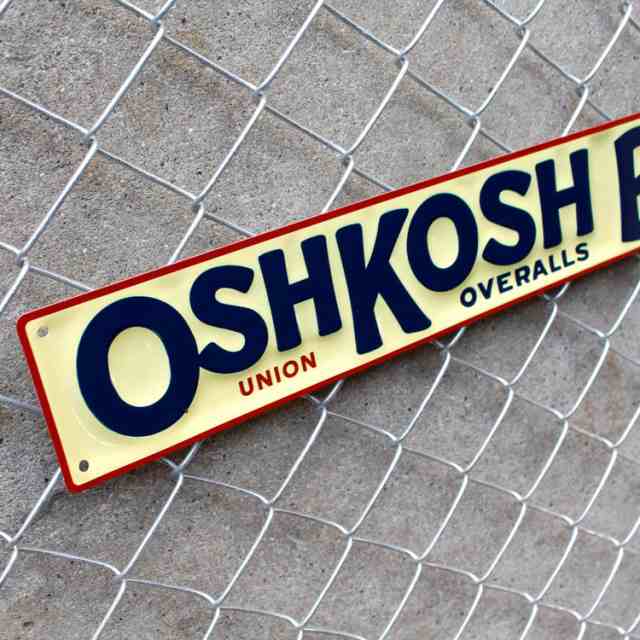 看板 エンボス メタルサイン OSHKOSH オシュコシュ 高さ8.2×幅59cm