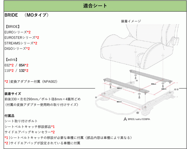 [ブリッド MOタイプ]GF,GW系 カペラ・ワゴン(2WD)用シートレール(4ポジション)[N SPORT製][保安基準適合]の通販は