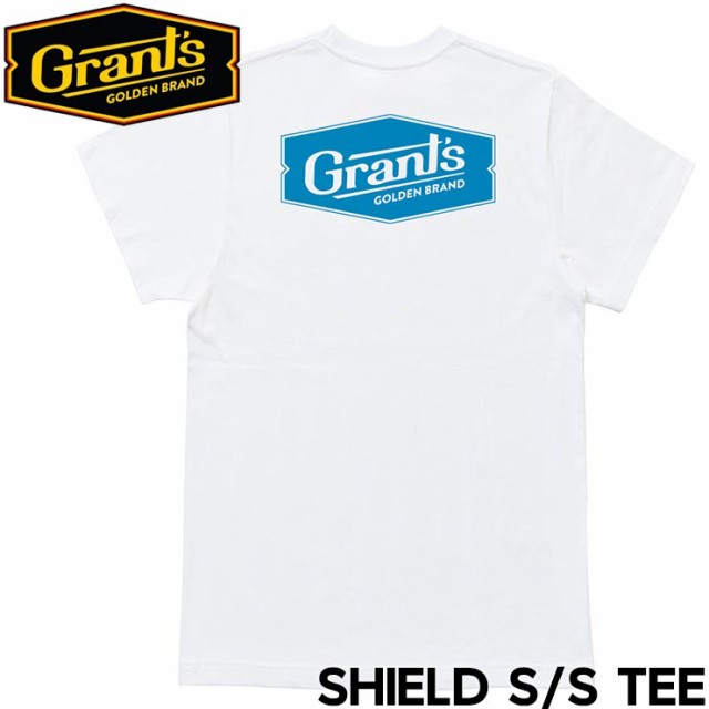 半袖Tシャツ Grants Golden Brand グランツゴールデンブランド  SHIELD S/S TEE WHITE/BLUE 日本代理店正規品【送料無料】の通販は