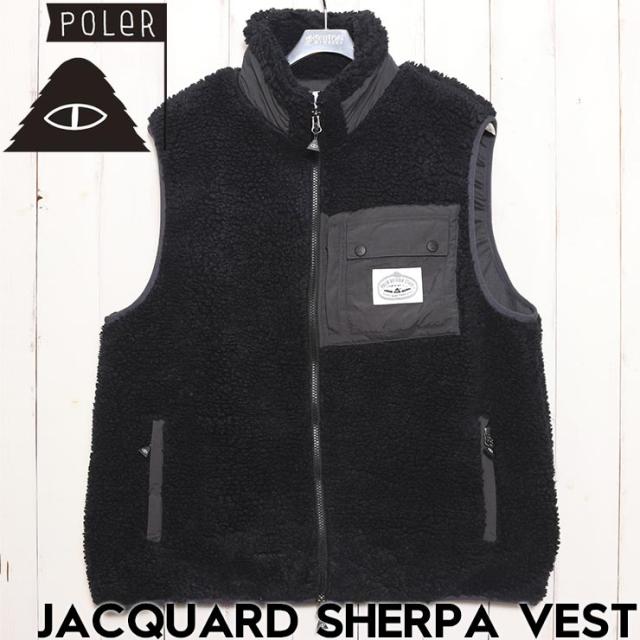 【送料無料】シェルパベスト POLeR ポーラー JACQUARD SHERPA VEST 243MCV0023 BLK 日本代理店正規品