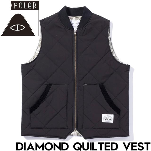 【送料無料】キルティングベスト POLeR ポーラー DIAMOND QUILTED VEST 243MCV0021 BLK 日本代理店正規品 14,256円