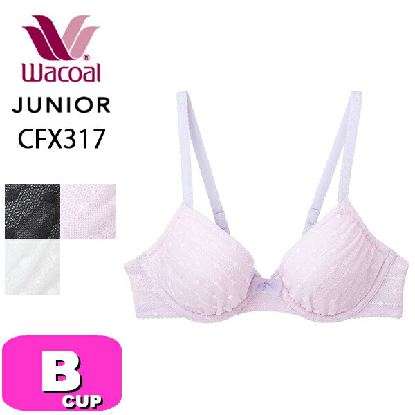 ワコール wacoal ジュニア CFX317 ブラジャー ジュニアブラジャー ワイヤータイプ 3/4カップ STEP3 U字樹脂ワイヤー やわらか かわいい Bカップ ジュニア
