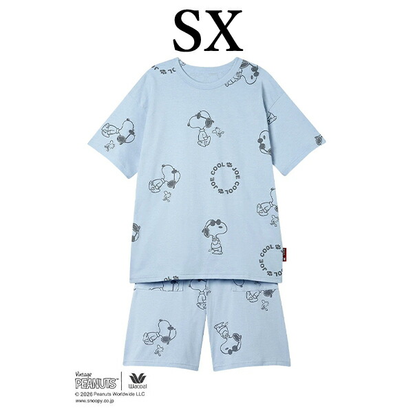 ワコール wacoal リラックス＆スリープ FDT169 PEANUTS スヌーピー 女性用 レディース パジャマ ルームウェア 綿100% オーガニックコットン 5分袖 5分丈 かぶりタイプ M Lサイズ PW 春 夏 母の日 プレゼント ラッピング ギフト EMI 2602_1