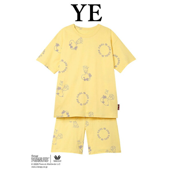 ワコール wacoal リラックス＆スリープ FDT169 PEANUTS スヌーピー 女性用 レディース パジャマ ルームウェア 綿100% オーガニックコットン 5分袖 5分丈 かぶりタイプ M Lサイズ PW 春 夏 母の日 プレゼント ラッピング ギフト EMI 2602_2