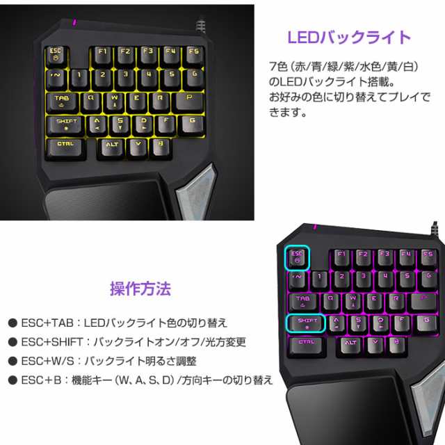 ゲーミングキーボード 片手 左手用 Usb接続 有線 Fps ゲーム キーパッド Windows Delux T9proの通販はau Pay マーケット 直販ワールドマーケット