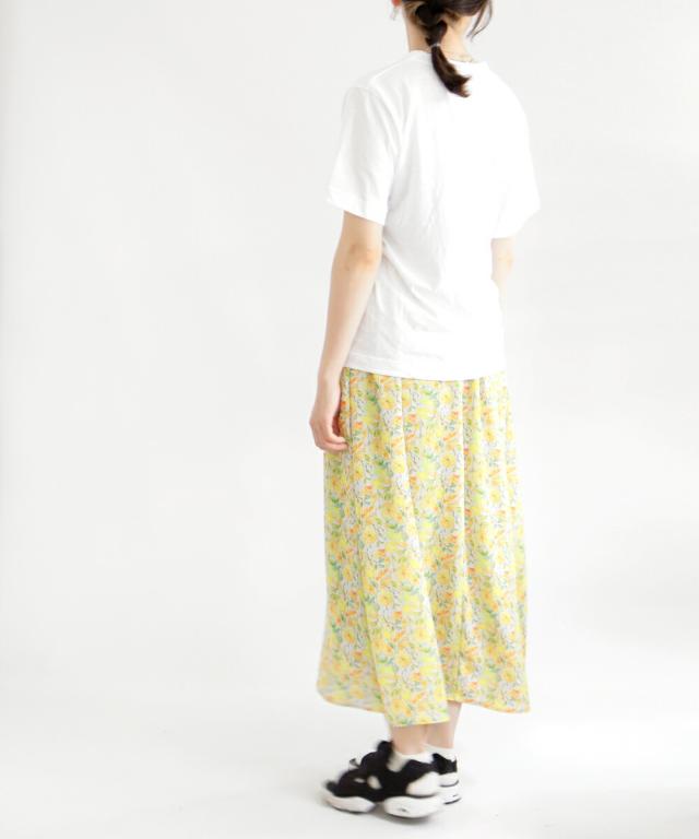 【送料無料】 BARNDOOR 北欧風 フルーツ プリント スカート 春 夏 ボトムス 裏地付き ウエスト総ゴム ギャザー フレア バーンドア 65-1164091Gの通販は