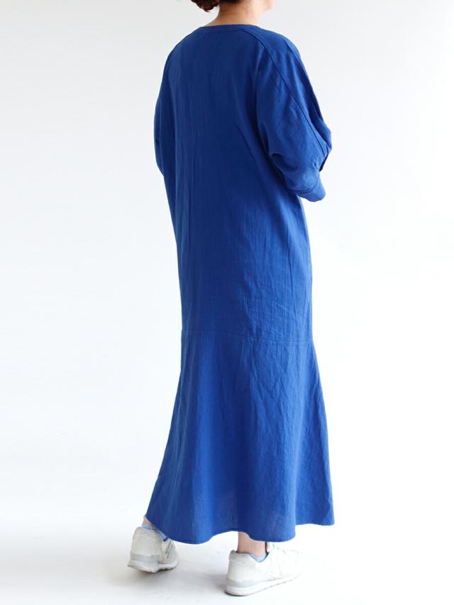 【送料無料】 ciel serein by D*g*y 綿100％ スキッパーワンピース 七分袖 ティアードワンピース 春 夏 秋 シエルスラン dgy デコカンパニー ディージーワイ 88-D9259-BLUEの通販は