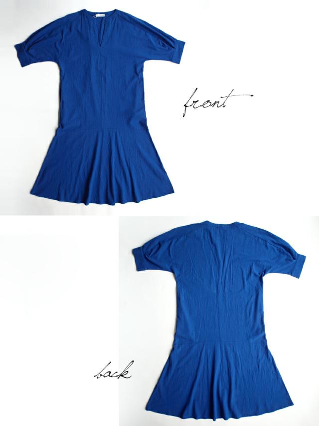 【送料無料】 ciel serein by D*g*y 綿100％ スキッパーワンピース 七分袖 ティアードワンピース 春 夏 秋 シエルスラン dgy デコカンパニー ディージーワイ 88-D9259-BLUEの通販は