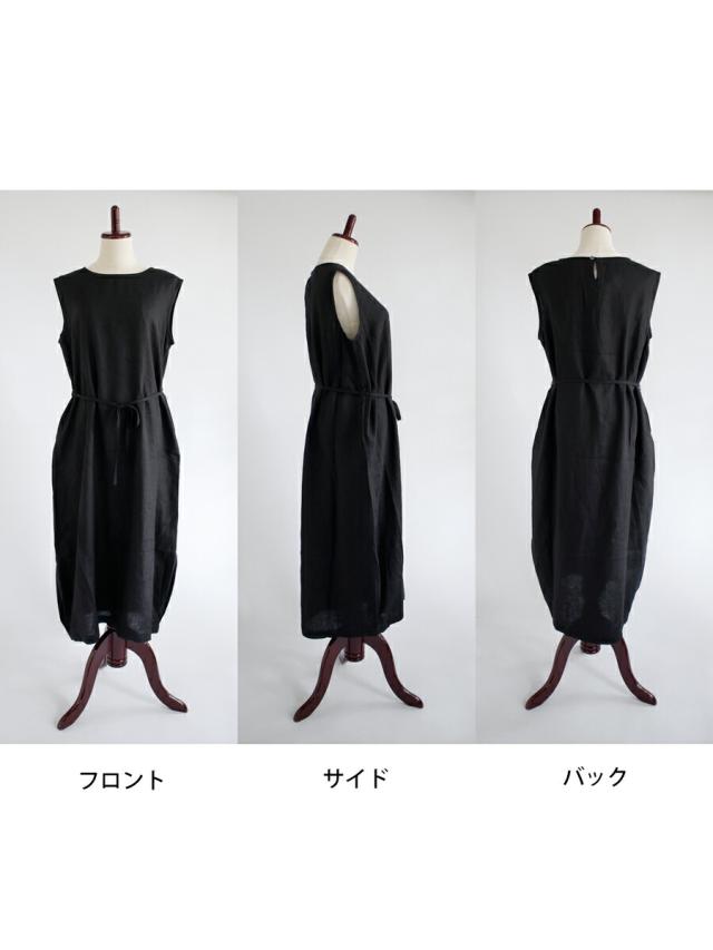 【送料無料】 ista-ire 平織リネン ノースリーブ バルーン ワンピース 春 夏 麻100％ イスタイーレ 26-2601-5430_4