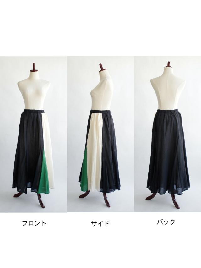 【送料無料】 ihana コットンウォッシュローン ハギハギ スカート 春 夏 ボトムス ボリューム ギャザー 透け感 イハナ BARNDOOR バーンドア 65-1162010G_4