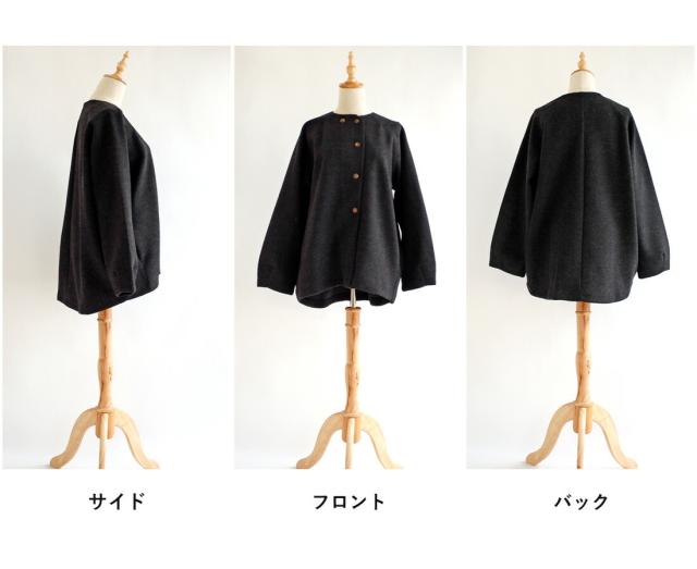【送料無料】 ihana シャギーニット バルーン ジャケット 秋 冬 アウター 無地 イハナ BARNDOOR バーンドア 65-1185008G_5