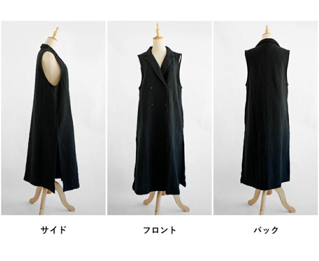 【送料無料】 D*g*y コットンリネン 接結 ジレ 春 秋 冬 トップス ベスト レイヤード サイドスリット ロング dgy デコカンパニー ディージーワイ 88-D9307_6