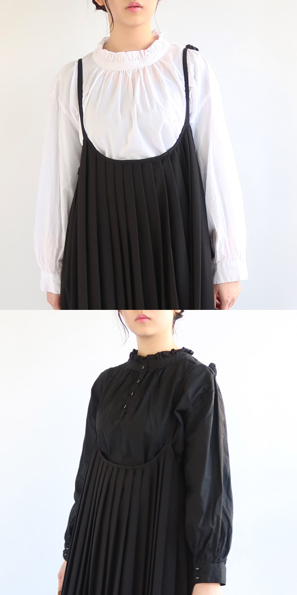 送料無料】 D*g*y コットンローン 2way フリルネック ブラウス