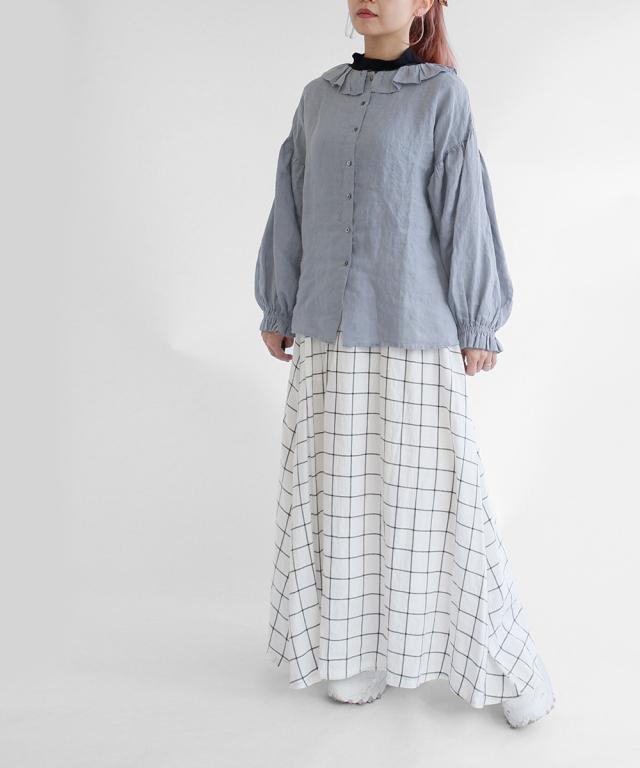 【送料無料】sloe リネンピエロカラーフリル ブラウス 春 夏 秋 トップス スロウ 97-9404226_3