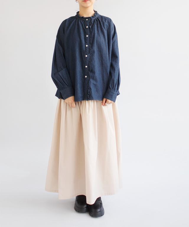 【送料無料】 Bliss bunch ライトOZ綿麻 デニム フリル ブラウス 春 夏 秋 冬 トップス ブリスバンチ 25-R748-310_1
