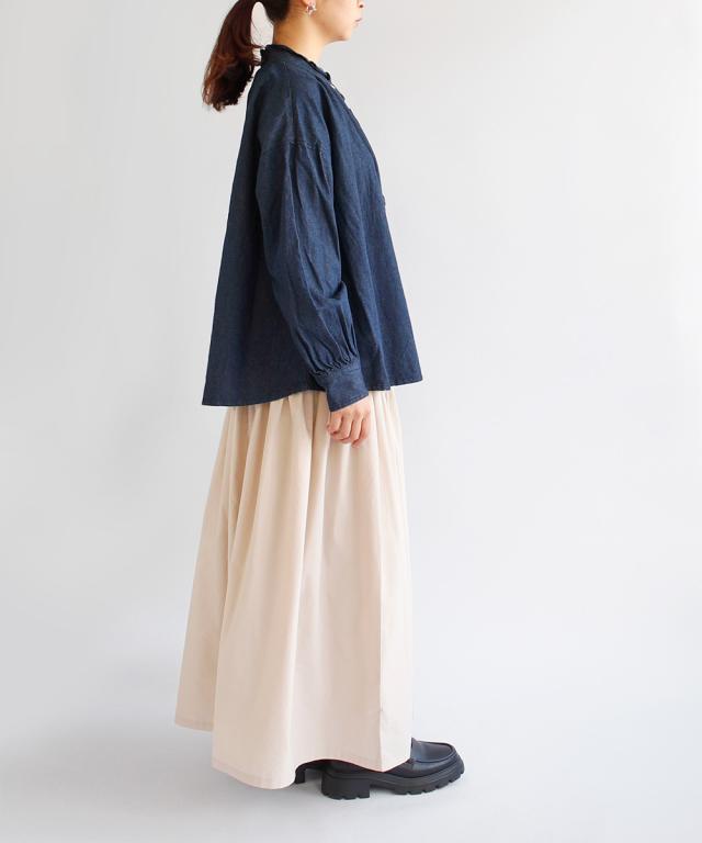 【送料無料】 Bliss bunch ライトOZ綿麻 デニム フリル ブラウス 春 夏 秋 冬 トップス ブリスバンチ 25-R748-310_2
