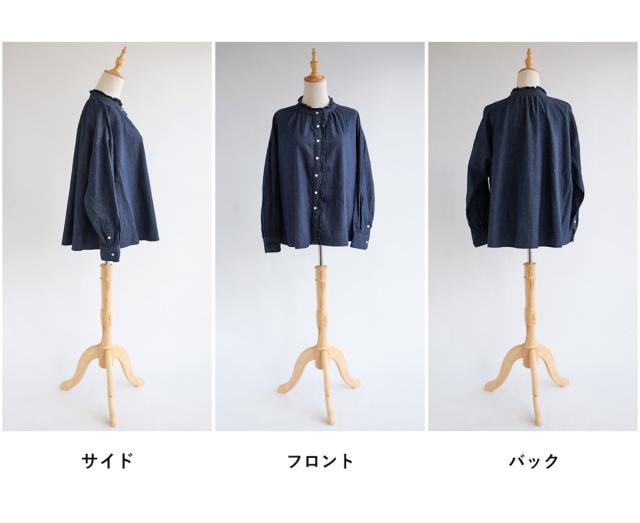 【送料無料】 Bliss bunch ライトOZ綿麻 デニム フリル ブラウス 春 夏 秋 冬 トップス ブリスバンチ 25-R748-310_3