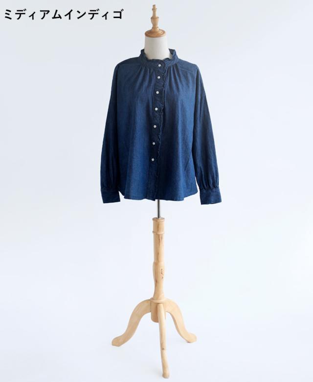 【送料無料】 Bliss bunch ライトOZ綿麻 デニム フリル ブラウス 春 夏 秋 冬 トップス ブリスバンチ 25-R748-310_7