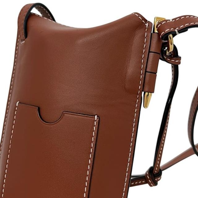 ロエベ ショルダーバッグ フォンショルダー ブラウン ゲートオープン アナグラム C650Z42X34 美品 レザー 中古 LOEWE ポシェット 茶色 クロスボディ ミニバッグ ゲート スマホショルダー 斜め掛け レディース 女性 定番_8