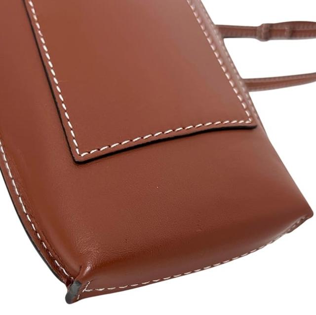 ロエベ ショルダーバッグ フォンショルダー ブラウン ゲートオープン アナグラム C650Z42X34 美品 レザー 中古 LOEWE ポシェット 茶色 クロスボディ ミニバッグ ゲート スマホショルダー 斜め掛け レディース 女性 定番_9