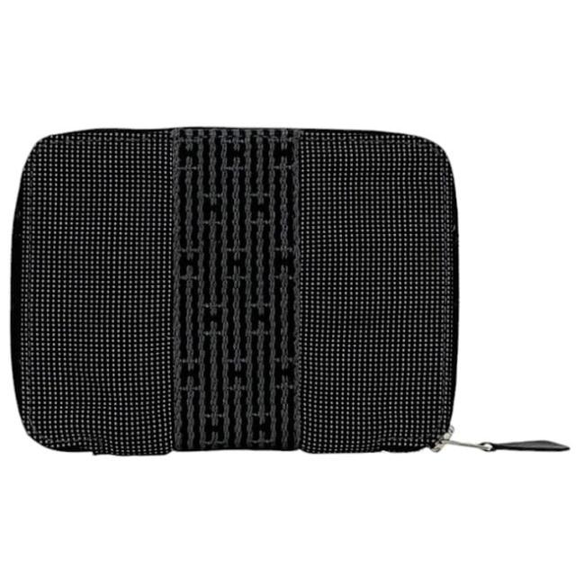 エルメス 二つ折り 財布 グレー ブラック エールライン 美品