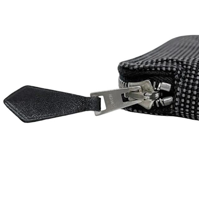 エルメス 二つ折り 財布 グレー ブラック エールライン 美品 キャンバス 中古 HERMES ファスナー ケース コンパクト 灰色 エール メンズ レディース 男女兼用 ヴィンテージ 定番 人気 キャンバス財布 シンプル ブランド エルメス 二つ折り 財布 グレー ブラック エールライン 美品